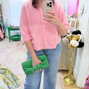 Ivy Jane Coral Button-Up Cardigan